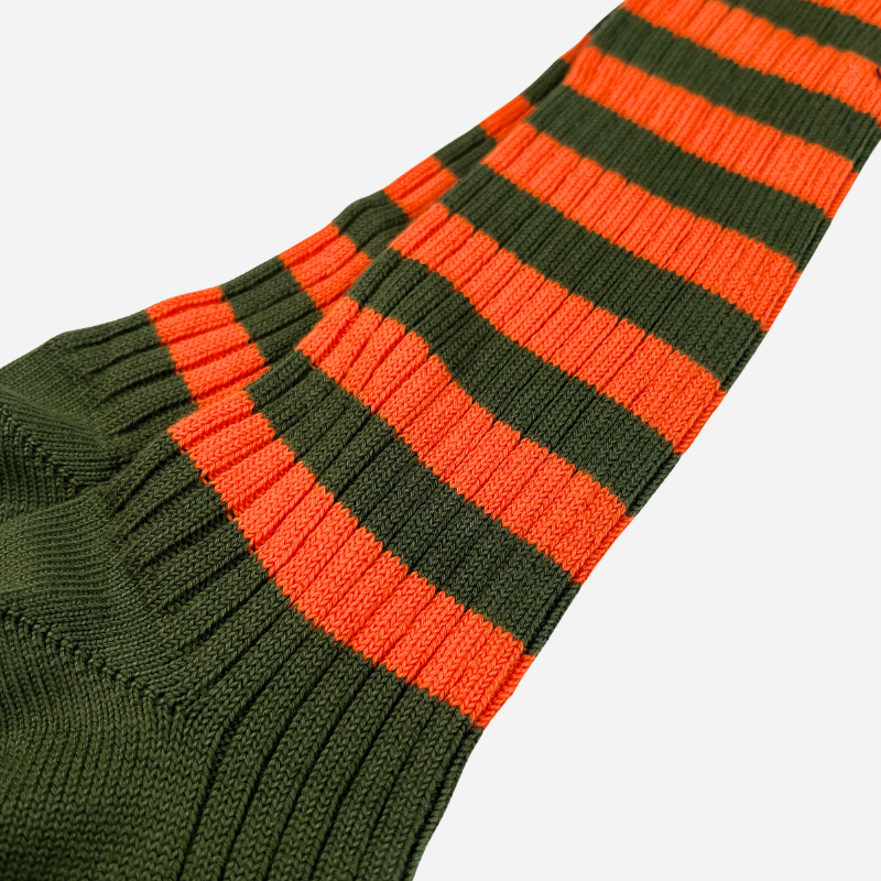 Calze a Strisce Verde e Arancio