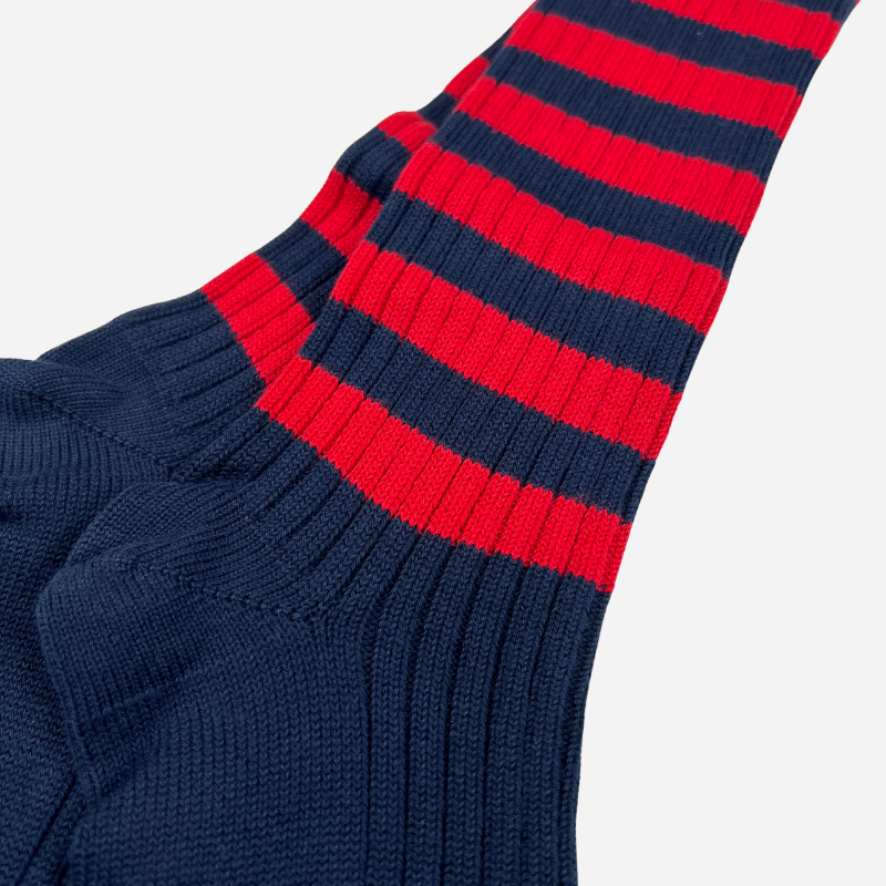 Calze a Strisce Navy e Rosso