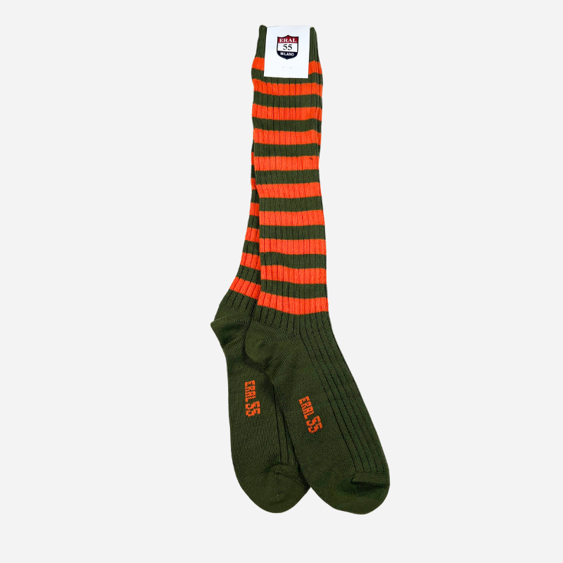 Calze a Strisce Verde e Arancio