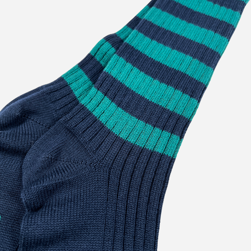 Calze a Strisce Navy e Verde