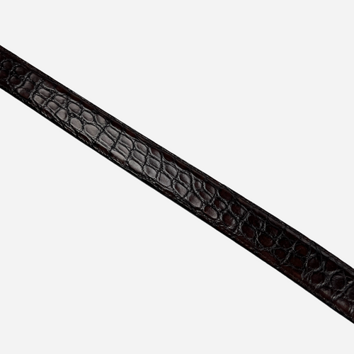 Cintura Artigianale in Pelle di Coccodrillo Marrone