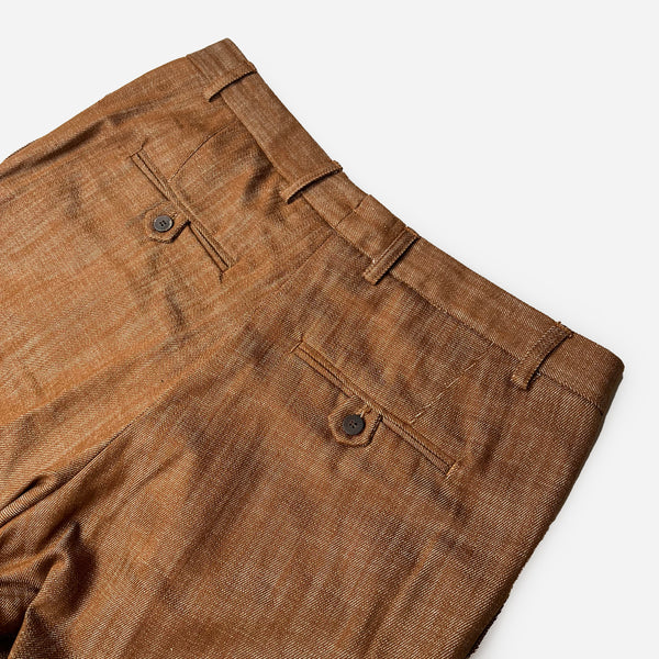 PANTALONE SARTORIALE MISTO COTONE BROWN/WHITE