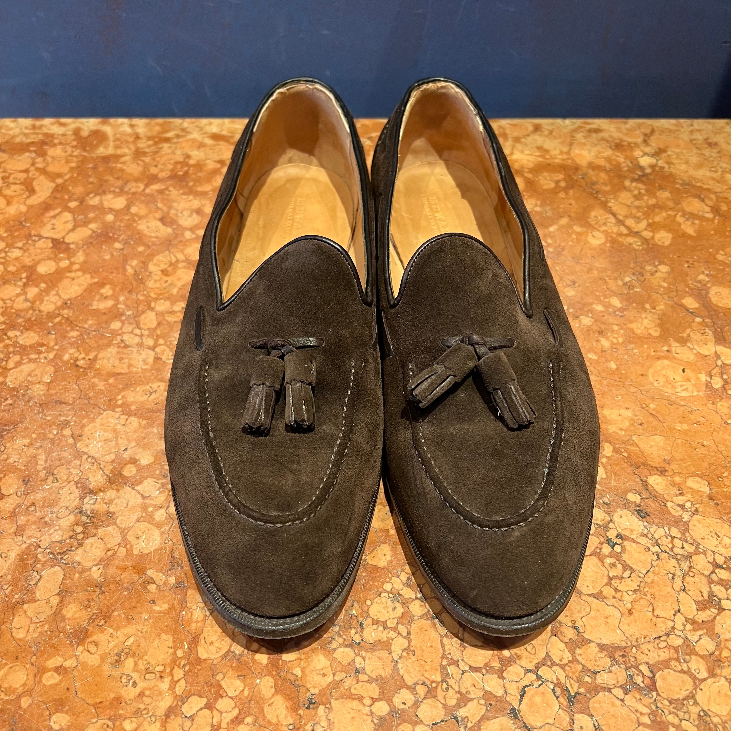 EDWARD GREEN SUEDE LOAFER WITH BOW 