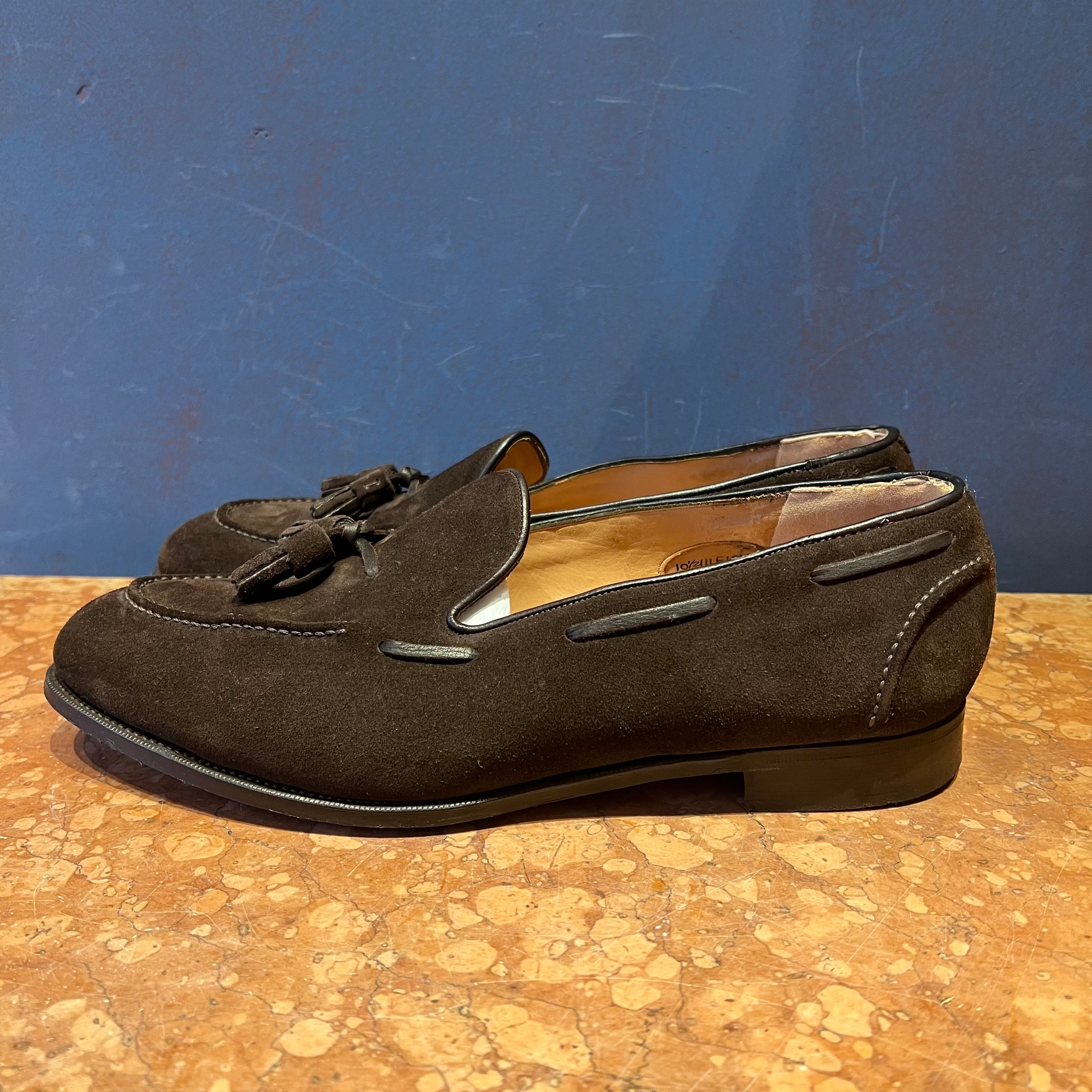 EDWARD GREEN SUEDE LOAFER WITH BOW 