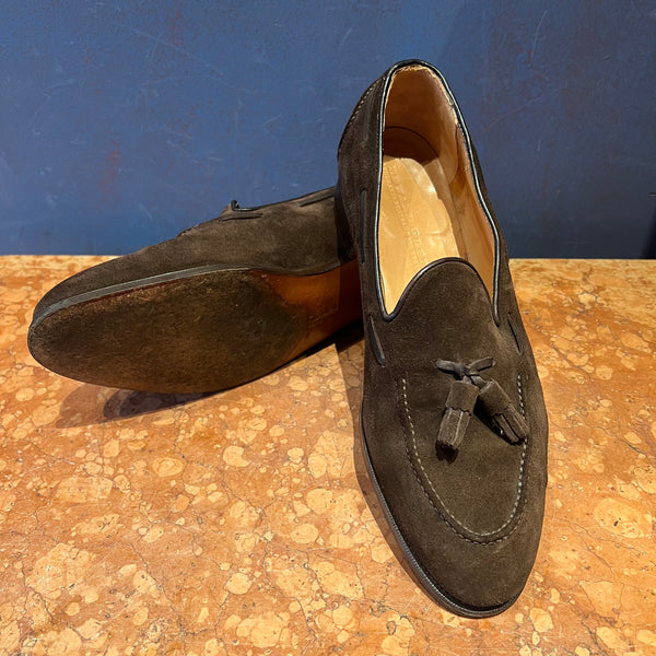 EDWARD GREEN SUEDE LOAFER WITH BOW "SECOND HAND"